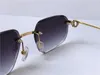 Sonnenbrille Frauen Vintage Piccadilly Unregelmäßige Eyewear 0115 Randlose Diamant Cut Linse Retro Mode Avantgarde Design UV400 Licht Farbdekor