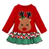 クリスマスの子供たちのセット赤ちゃん女の子エルク長袖トップ+波状のズボン服秋冬子供女の子のスーツの服210521