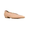 2021 Women Ladies Sheepskin Genuine Real Leather Dress Shoes Pumps Flat Heel Sandals Summer Square Toe Weave Knit Plait Wedding Sexy Slip-on 3 Colours Size