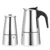 200/450ml Stainless Steel Coffee Pot Mocha Espresso Latte Percolator Coffee Maker with Electric stove Filter Drink Cafetiere 210330