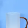 Tasse en verre vierge de sublimation de 12 oz avec poignée ronde colorée enduite de couleur intérieure Surface brillante