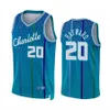 Charlotte Hornets''Miles Bridges LaMelo Ball Terry Rozier III James Bouknight P.J. Washington Custom City Blue Edition 2022 75th Anniversary Jersey