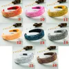 Europa en de Verenigde Staten 2021 Zomer Crystal Full Rhinestone Hoofdband Wide Edge Solid Color Sponge Hoofdbanden