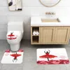 Banyo paspasları ev dekorasyon mat polyester duş perdesi set emici zemin halı bellek köpük banyo halı halı tuvalet koltuk kapağı