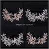 Biżuteria Rose Gold Wedding Clip Bridal Rhinestone Hair Akcesoria HEAPIECESHANDMADE PERLL BED BED BRINDS I BRIDESMAI 145 C YVXAR