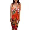 2021 Bohemian Malha Cover-Ups Mulheres Banheira Terno Floral Strap Swimwear Senhoras Vestido de Praia Sarong Envoltório Sexy Verão Cobertura 634 Z2