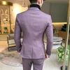 Mężczyźni garniturowe Zestawy garnitur 4 Kolory Wybierz wysokiej klasy męską Biznes Wedding Party Dress Man Kurtka z kamizelką i spodniami Rozmiar 5xl