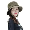 Breed Birth Brim Dames Outdoor Jacht Wandelen Reizen Emmer Cap Verstelbare Safari Boonie Ademend Camping Emmer Hoed G220301