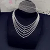 Chokers Mogaku Multi -camadas de colares de cristal festa de casamento de moda nupcial colar de shiny shiny women women jewelry presentes