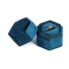 Bolsas para joias pequenas hexagonais tampa destacável para casamento caixa anel flanela porta display Edwi22