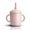 150ml Baby Feeding Drinkware Straw Cup Learning Flaskor Anti-hot läckage Silikon Bordsware Toddler Vattenflaska