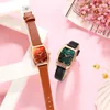 Moda Feminina Pequena Banda de Couro Analógico Imitação Verde Mármore Dial Quartz Clock Dress Senhoras Relógios Para As Mulheres Reloj Mujer