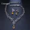 Emmaya marque mode charme cubique zircone mariée multicolore goutte d'eau bijoux ensembles cristal fête mariage bijoux collier ensembles H1022