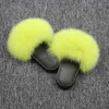 New Real Fur New Slippers Women Fur Home Fluffy Sliders Plush Furry Summer Flats Cut Ladies Shoes Large Hot Selling Q0508