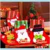 Christmas Festive Party Fontes Home Gardenchristmas Decorações 1 Pc Meias Telas Papai Noel Sock Presente Kids Doces Saco De Snowman Deer P