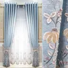 Simple Curtain Tulle Embroidered Curtains for Modern Living Room Bedroom Nordic Luxury Blackout Soundproof Curtains 210712