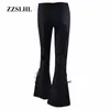 Women's Jeans XS-4XL Women Summer Elastic Plus Blue Casual Slim Loose Mom Denim Bow Boot Cut Pant 2021