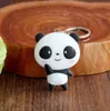 Populär mode vintage llaveros silikon nyckel ring kedja skalhard söt tecknad panda väska hängsmycke nyckelring nyckelringar män kvinnor smycken