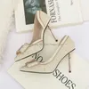 elegant women pumps crystal shallow 9cm high heels stilettos butterfly-knot women's party shoes bride wedding shoes 211028