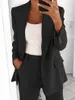 女性のスーツブレザー通勤秋エレガントなオフィスブレザー女性黒ジャケット女性オーバーサイズタイユールファムヴィンテージコート 5XL
