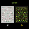 2021 Nieuwe Luminous Christmas Nail Art Stickers Snowflakes Sneeuwman Bomen Elk Nails Sticker Decorations Accessoires MANICURE Decor voor het cadeau van kerstdagen