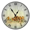 Nostalgiczny Retro Drewniany Zegar ścienny 10 Cal Europejski Kwarcowy Okrągły Zegar Ścienny Nowoczesny Design Salon Home Decor Wood Clock H1230