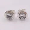 Andy Jewel autêntico 925 Studs de prata esterlina Radiant Pandora Logo Brincos de Stud para Jóias Européias de Estilo Pandora 296216CZ