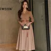 Korean women's suit-style waist long sleeves slim large dress belt Ankle-Length Solid 210416