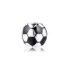 Ganze 925 Sterling Silber Fußball-Charms mit schwarzer Emaille, passend für Original-Pandora-Armbänder, Metallperlen, DIY-Schmuckherstellung