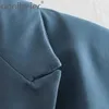 Marinha Azul Cropped Blazers Elegante Mulheres Slim Manga Longa Feminina Suits Casaco Escritório Senhora Jaqueta Curto Primavera Verão Tops 210604