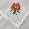Ensemble de 12 Mouchoirs Pour Femme Blanc Pur Ramie Tissu Hankies Bordure Ajourée Brodé Floral Hanky 13 "x 13"