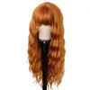 Ullspiral lockigt lång syntetisk peruk orange WoodFestival snygga bnags peruker för kvinnor högtemperatur fiber hår cosplay