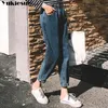 autumn Harem Boyfriend Warm Jeans For Women Loose Thick Women s Fleece Jeans woman Winter Denim womens Pants Ladies Trousers 210412