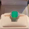 OEVAS 100% 925 Sterling Zilver 12 * 12mm Vierkant Synthetische Emerald Ruby Hoge Carbon Diamond Ringen voor Dames Party Fijne Sieraden Gift Y220223