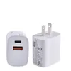 Type-C 20W PD et QC 3.0 double ports USB chargeur mural rapide avec prise US EU UK pour IPhone 12 11 pro max Ipad Xiaomin Huawei