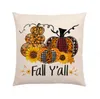 Halloween Pumpkin Pillow Case Linen Printed Flower Truck Fall Throw Covers Seasonal Cushion Cases Decorative 18*18inch SN2998