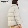 Yaya Winter Duck Down Jacka Women Ultra Light Down Coat Casual Loose Stand-Up Collar Clothes Waterproof Windsectoiste Outwear 210916