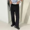 IEXB Bahar ve Yaz Gevşek Havalandırma Hem Düz İş Pantolon Eğilim Kore Streetwear Geniş Bacak Casual Suit Pantolon 9Y6919 210524