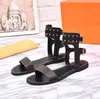 2021 Designer Women Sandalen Slide mode brede platte strand slipper sandaal flip flop canvas gewoon gladiator slippers schoenen met box291d