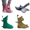 Christmas 3D Animal Stocking Shark Fish Chameleon Crocodile Knit Socks Cute Unisex Novelty Winter Warm Floor Sock for men women gift