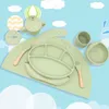 N7Me 8 peças / conjunto Pratos de bebê conjunto de utensílios de criança Crianças chaveiro colher colher garfo BPA livre de jantar para presentes de bebê g1210