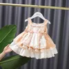 Flicka lolita fest klänning 2021 sommar baby spädbarn spets ruffle fjäril födelsedag tutu klänningar härlig toddler prinsessan kläder s1053