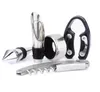 5-in-1 Wine Bottle Shaped Gift Set Openers /Stopper/Drip Ring/Foil Cutter/Pourer,Corkscrew Tools Set & Bar Accessories