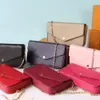 Toppkvalitet 3 -stycken Kvinnor Messenger väskor Läderhandväska Evening Bag Letter Print Luxurys Designers Pochette Shoulder Bags