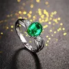 Anneaux pour hommes Cristal Naturel Naturel Rouge Bleu Vert Rose Zircon Bague Lady Cluster Styles Bande