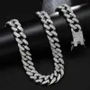 US7 13mm Miami Cubaanse Link Ketting KettingenBrassen Bevroeve Crystal Rhinestones Hip Hop Kettingen voor Mannen Dames Sieraden X0509