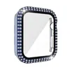 Étui double avec protecteur d'écran pour Apple Watch, iWatch SE 6/5/4, 44mm 40mm, verre cristal diamant, pare-chocs 42mm 38mm