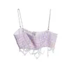 Strapless Effen Roze Kraal Droom Metalen Ketting Sling Bra Vest Sexy Stijl Mall Goth Y2K Summer Kleding voor Dames GX602 210421