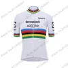 White World Quick Step Cycling Jersey Set Race Kleding Racefiets Pak Fiets Bib Shorts Maillot Cyclisme Racing Sets