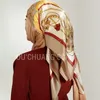 خمر مطبوعة mualim الحجاب عمامة حريري وشاح المرأة التفاف الشعر ليلة النوم الحجاب رخيصة مربع باندانا 35x35 بوصة